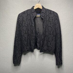 Herman Geist Black Lace Ladies Blazer Jacket Size 8 Made In U.S.A